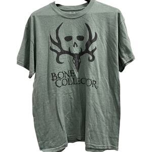 BONE COLLECTOR thrashed Streetwear grunge tee Heather Green Sz L